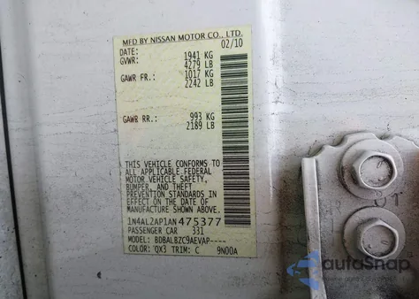 2010 Nissan Altima 2.5 S from USA, damaged, VIN 1N4AL2AP1AN475377